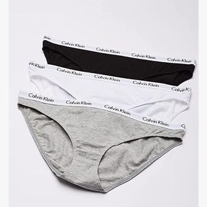 Calvin Klein Women's Carousel Logo Cotton Stretch Bikini Panties, 3 Pack